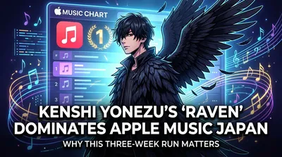 Kenshi Yonezu's "Raven" Dominates Apple Music Japan: Why This Three-Week Run Matters