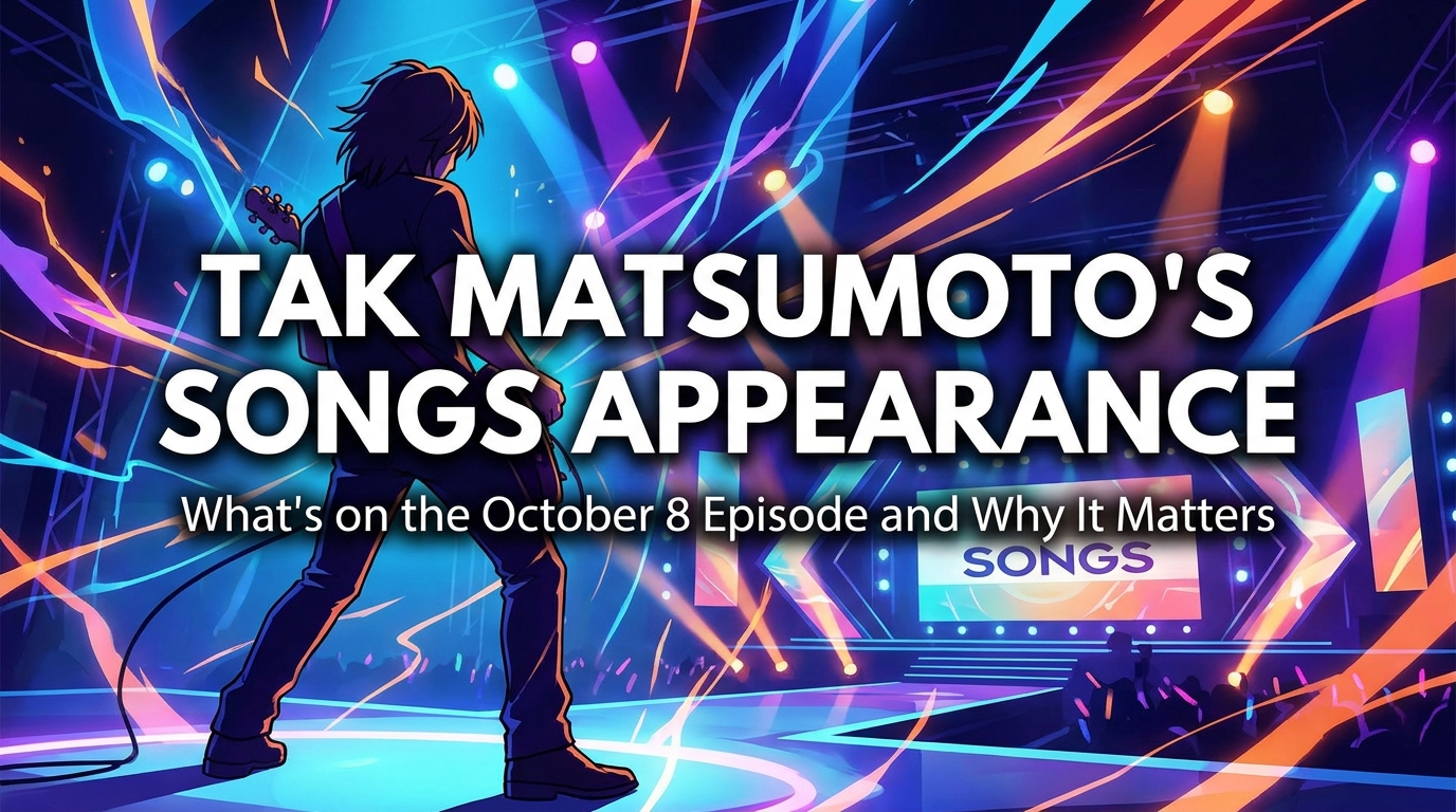 Tak Matsumoto's SONGS Appearance: What's on the October 8 Episode and Why It Mat